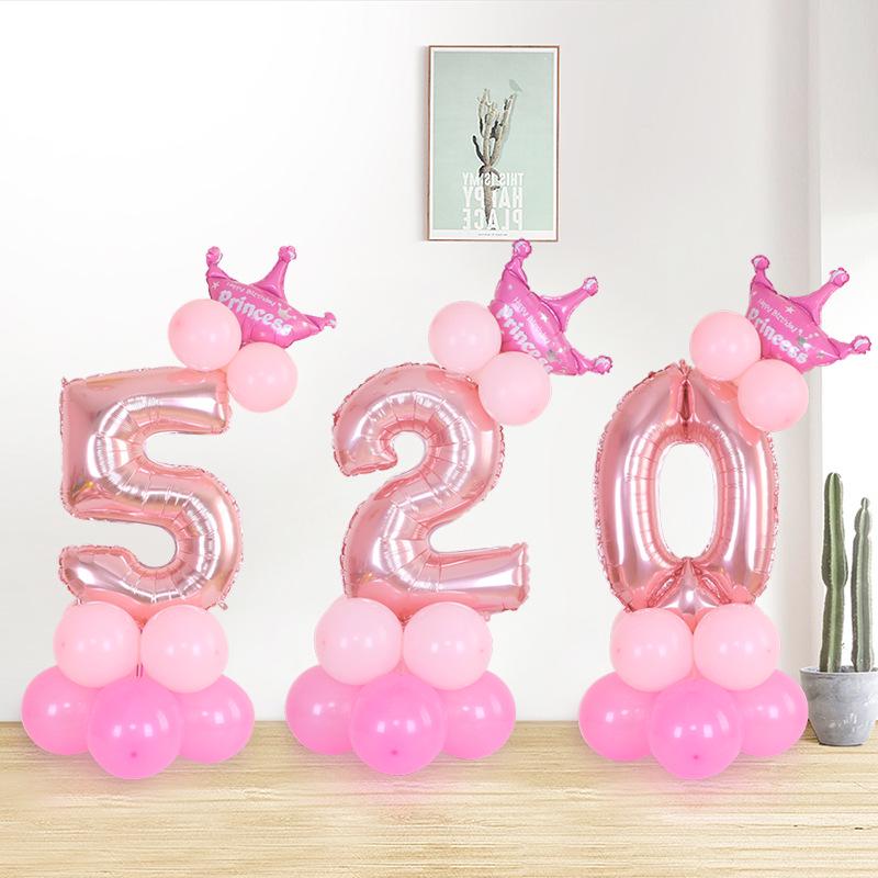 32 Inch 0-9 Number Foil Balloons Set Wedding Anniversary Balloon Baby Shower Birthday Balloons Party Supplies