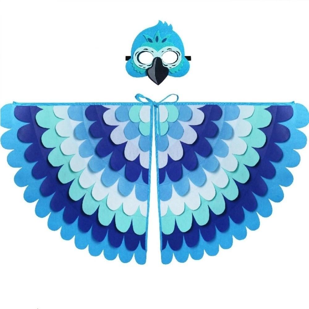 Bird Wings Halloween Cloak with Mask Felt Cloth Cape Mask Set  Stage Performance