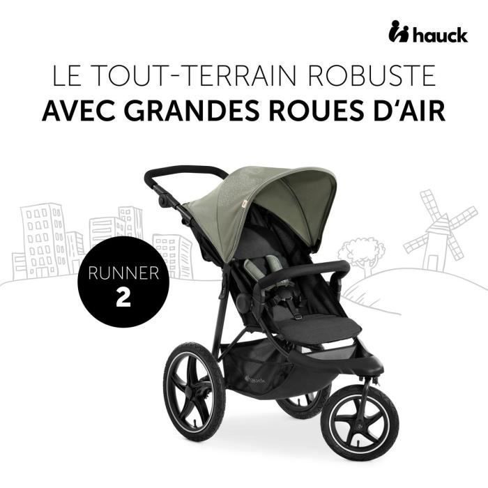HAUCK - Poussette Tout Terrain - RUNNER 2 - 3 Roues - Pliage À 1 Main - Mickey
