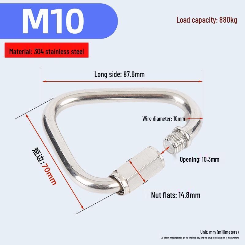 304 Stainless Steel Triangle Quick Link Climbing Buckle