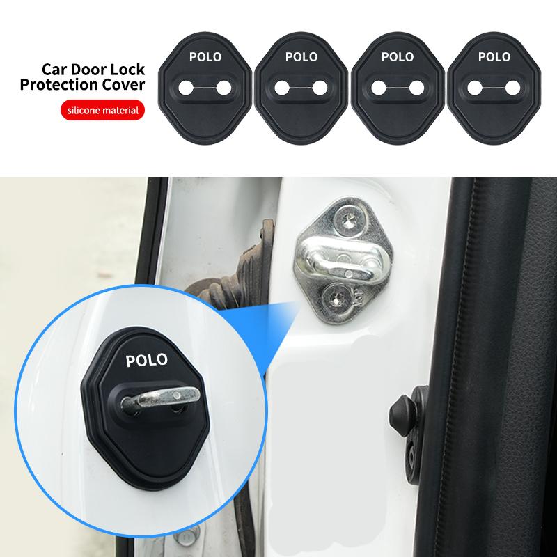 BAG1 4-Piece Set of Universal Wear-Resistant Silicone Car Door Lock Covers For VW Polo Tiguan T5 Passat Jetta Scirocco Sagitar Touran