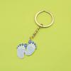 Charming Baby Footprint Enamel Keyring Pendant for Couples