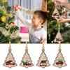 2023 Wooden Christmas Tree Pendant: 2D Flat Ornament Decoration