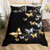Copripiumino Farfalla Dorata Microfibra Letto Singolo Matrimoniale Queen King Set Biancheria da Letto Copripiumino Floreale Botanico Per Camera di Donne Ragazze
