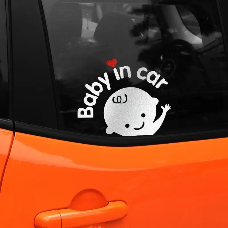 3D Cartoon Sticker Baby In Car Auto Window Glass Funny Creative Baby on Board Decor Personalized Decoration Exterior Accessories
