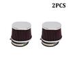 2pcs 55mm Red Motorcycle Scooter Air Filter High Flow Air Pods Cleaner Universal
