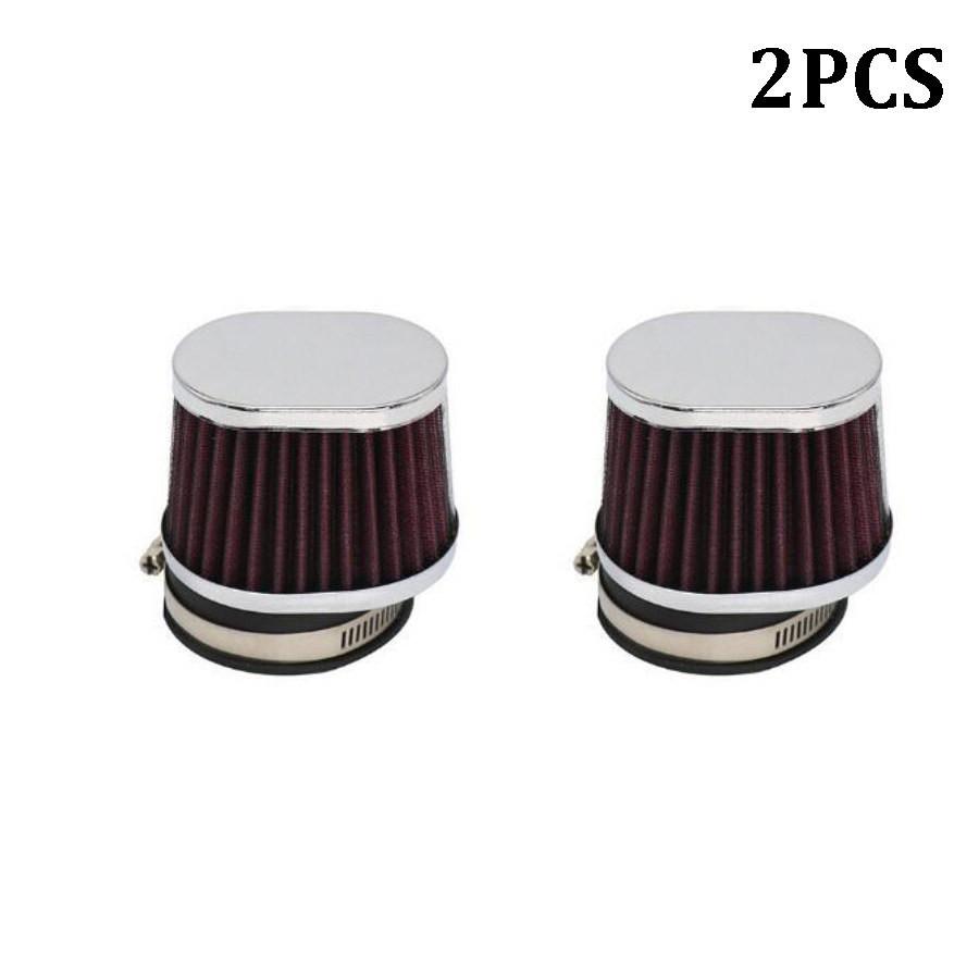 2pcs 55mm Red Motorcycle Scooter Air Filter High Flow Air Pods Cleaner Universal