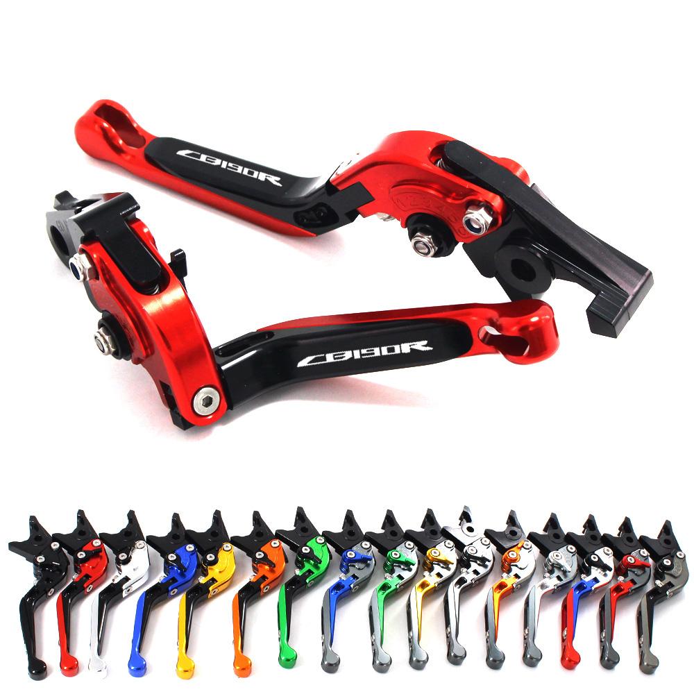 With Logo Motorcycle Folding Extendable CNC Moto Adjustable Clutch Brake Levers For Honda CB 190R CB190R CB 190 R 2015-2017