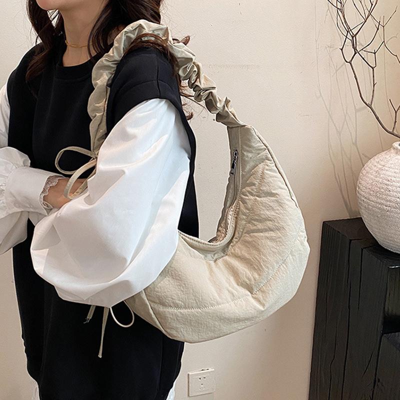 Solid Color Large Capacity Tote Bag Trendy Shoulder Bag Women Casual Canvas School Crossbody Bags For Student CLE