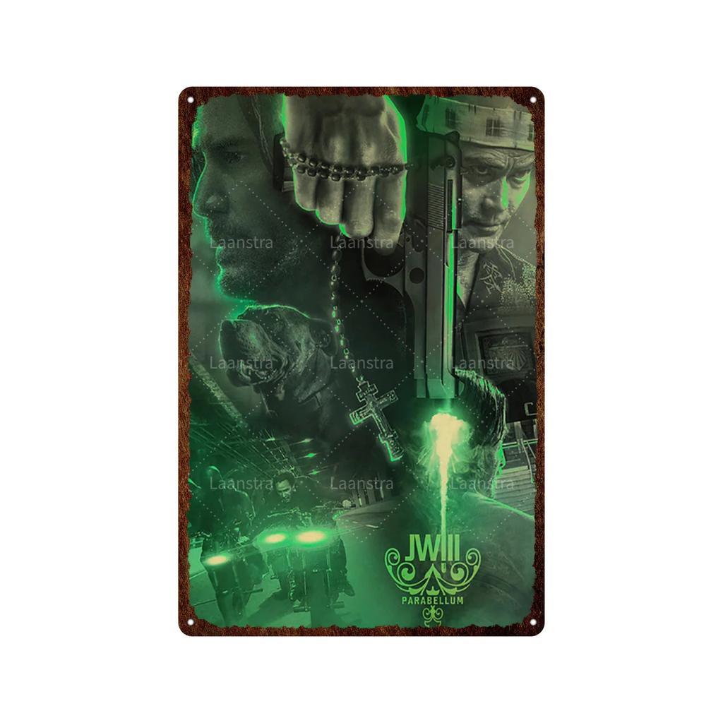 Vintage Movie Poster John Wick Poster Metal Sign Decorative Tin Painting Home Cafe Bar Kraft Poster Wall Sticker Decoration
