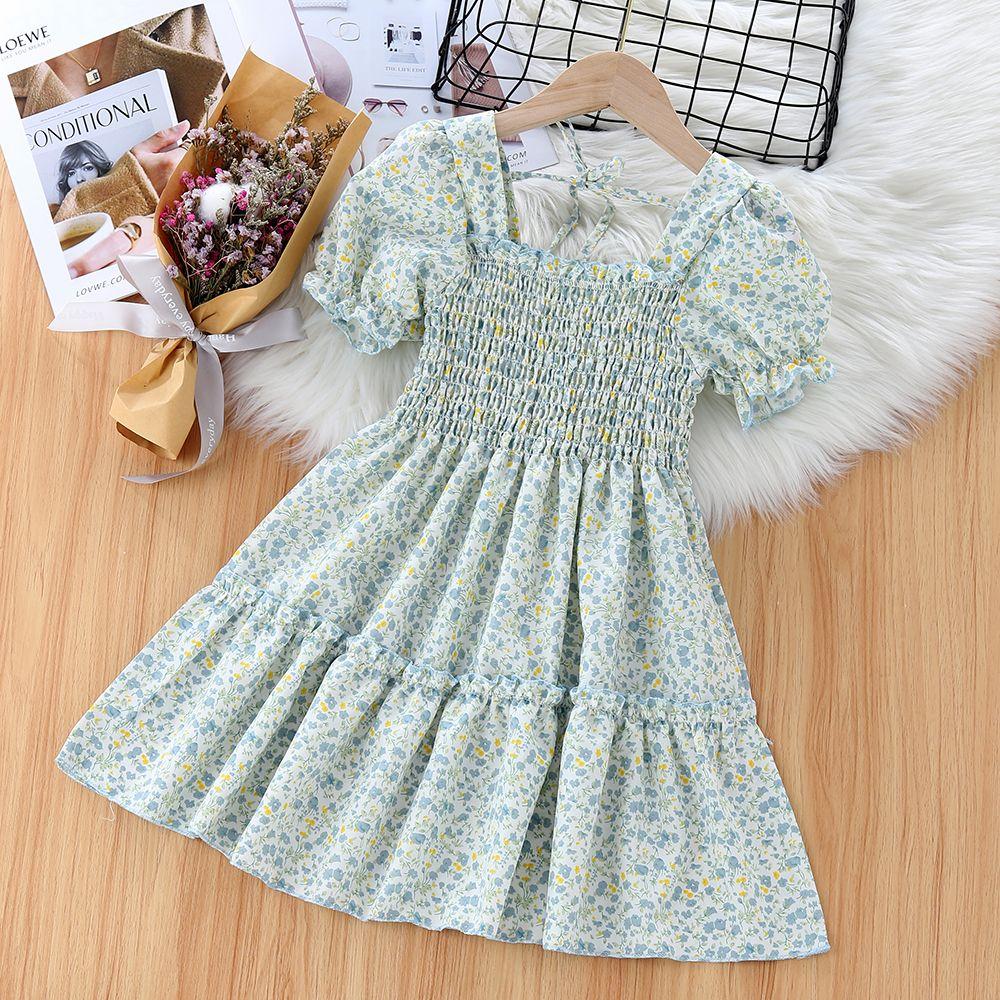Girls' Summer Dress New Baby Bubble Sleeve Princess Dress Children's Summer Fashion Fairy Dress