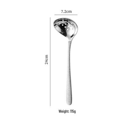 ZISIZ 304 Stainless Steel Hammered Soup Ladle & Strainer