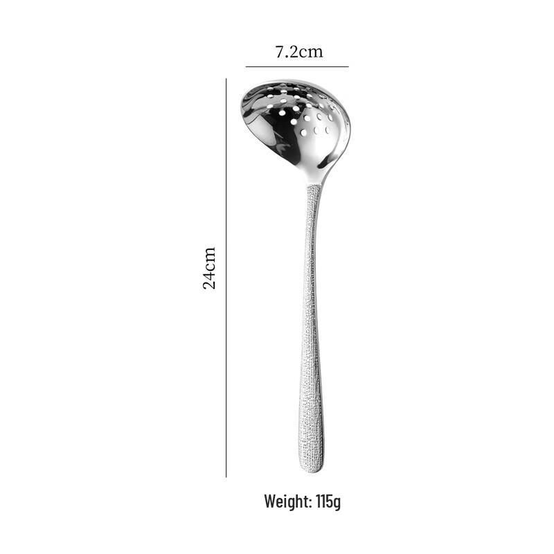 

ZISIZ 304 Stainless Steel Hammered Soup Ladle & Strainer