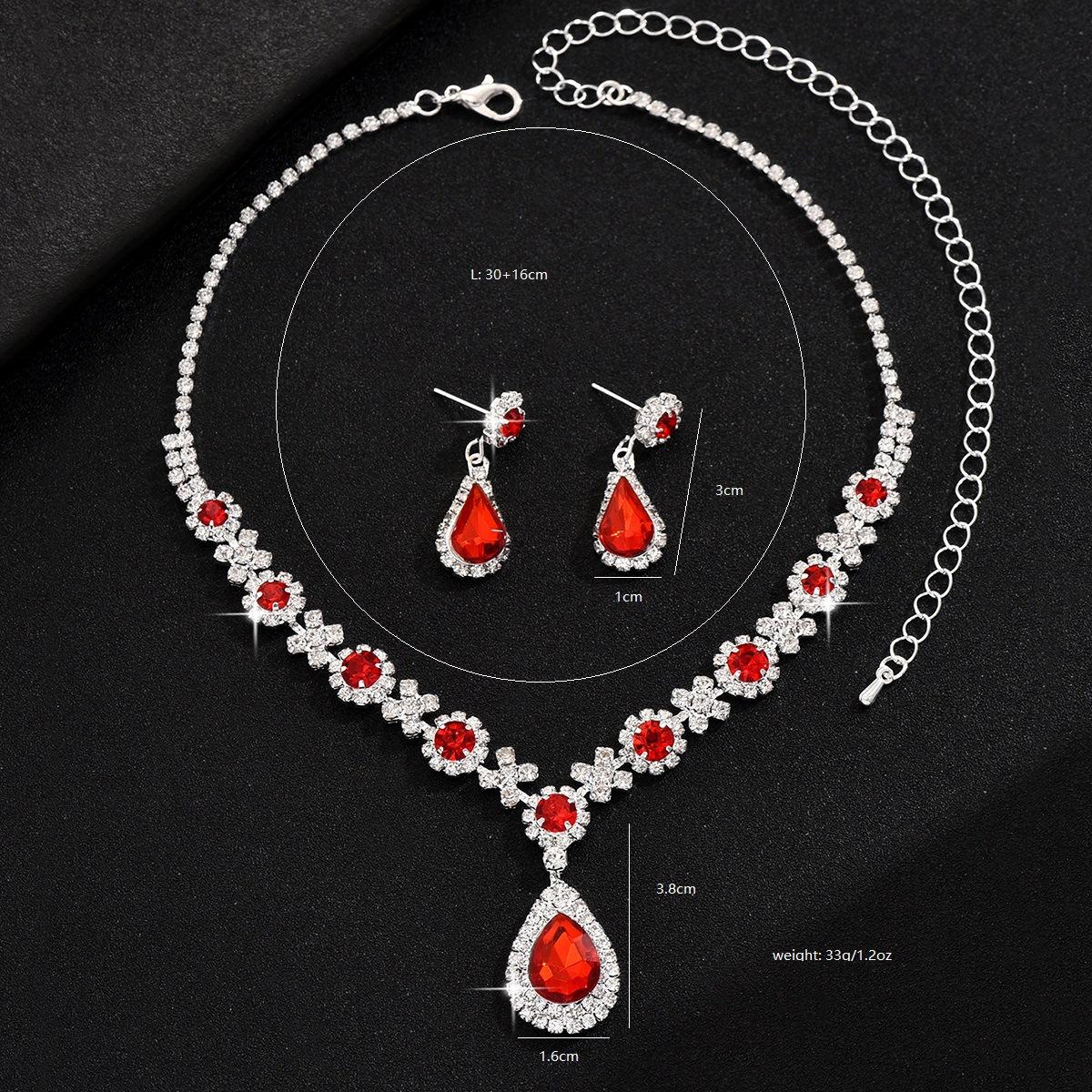 

Женский комплект ювелирных изделий из высококачественных кристаллов и драгоценных камней, женское ожерелье с каплями воды, серьги-гвоздики, браслет