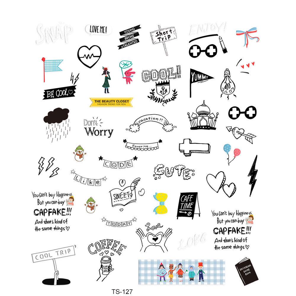 White Rabbit Music Nail Art Stickers with Bowknot and Adhesive