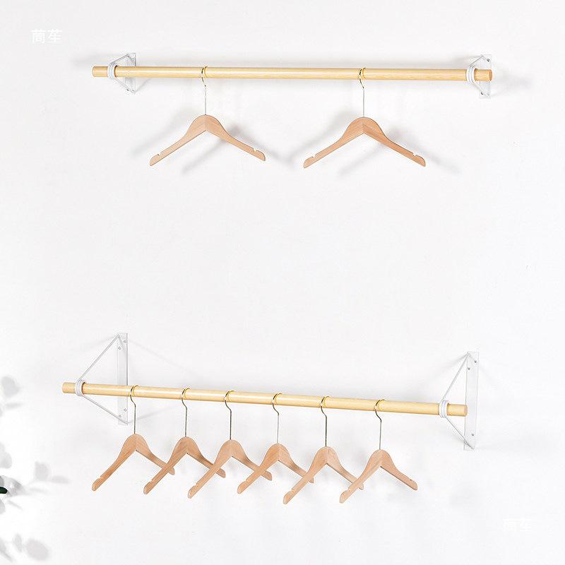 Wall-Mounted Solid Wood Display Rack for Children's and Women's Clothing