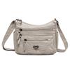 New women's soft leather medium mother large-capacity messenger bag multi-pocket casual shoulder bag