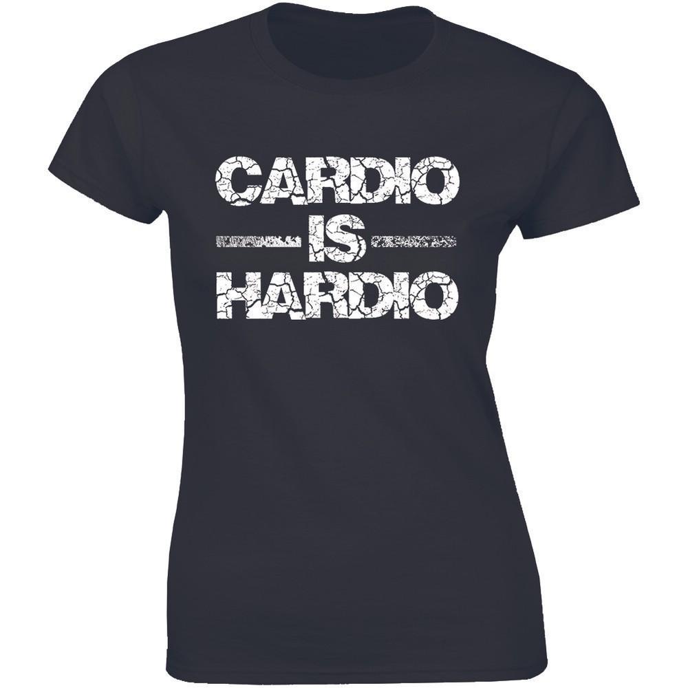 Cardio Is Hardio Funny Gym T-shirt Women s Training Humour Tee Workout Top Shirt Unisex T-Shirt S