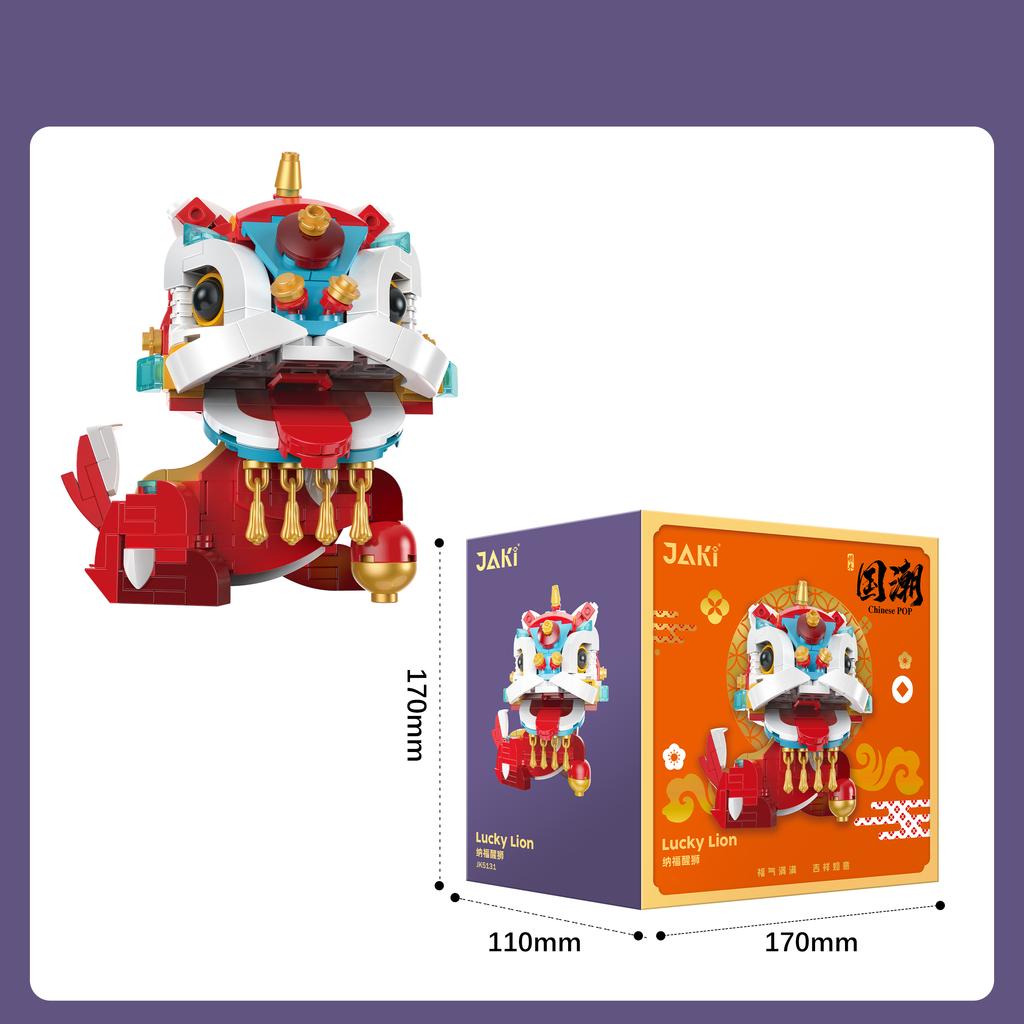 Jaki Building Blocks National Trend Toys Nine-Tailed Fox Zodiac Model Assembly Ornaments Children'S Educational Toys Gifts