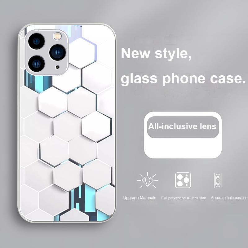 

Мятно-зеленый Гнездо Графитово-серый Для iPhone 15 14 13 12 11 Pro Max XS XR 7 8 Plus 2020 2022 SE Закаленное Стекло Чехол для Телефона For iPhone 14 ProMax