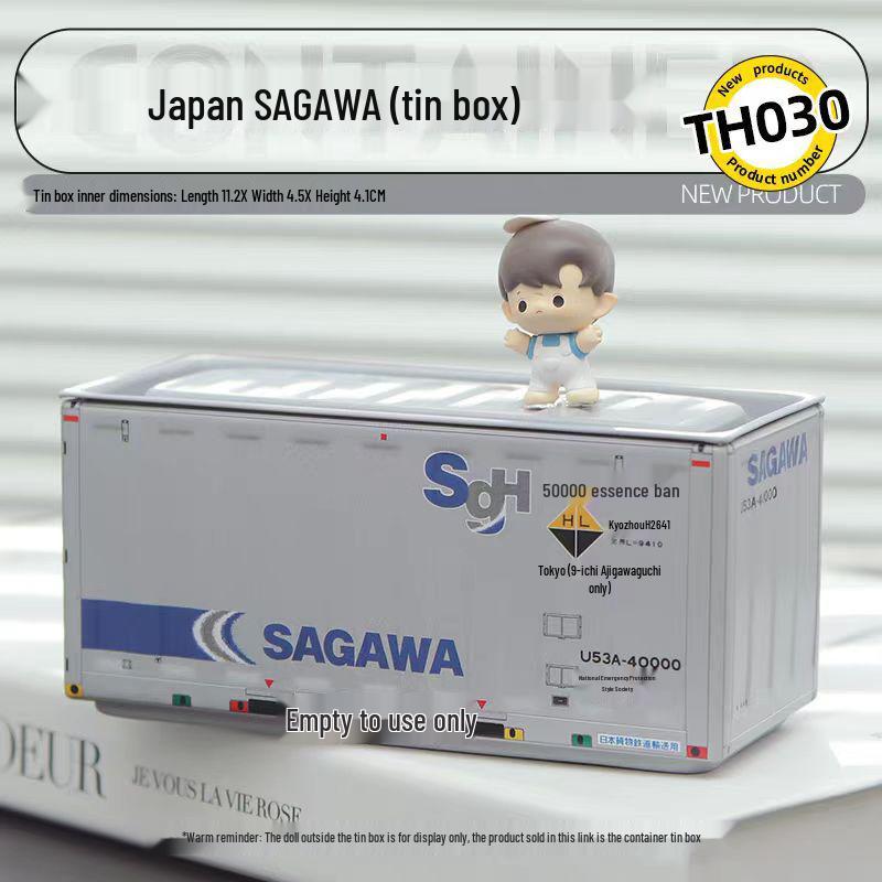 Miniature Tinplate Shipping Container Display Box for Figurines - Trendy Collectible Ornament & Storage Gift