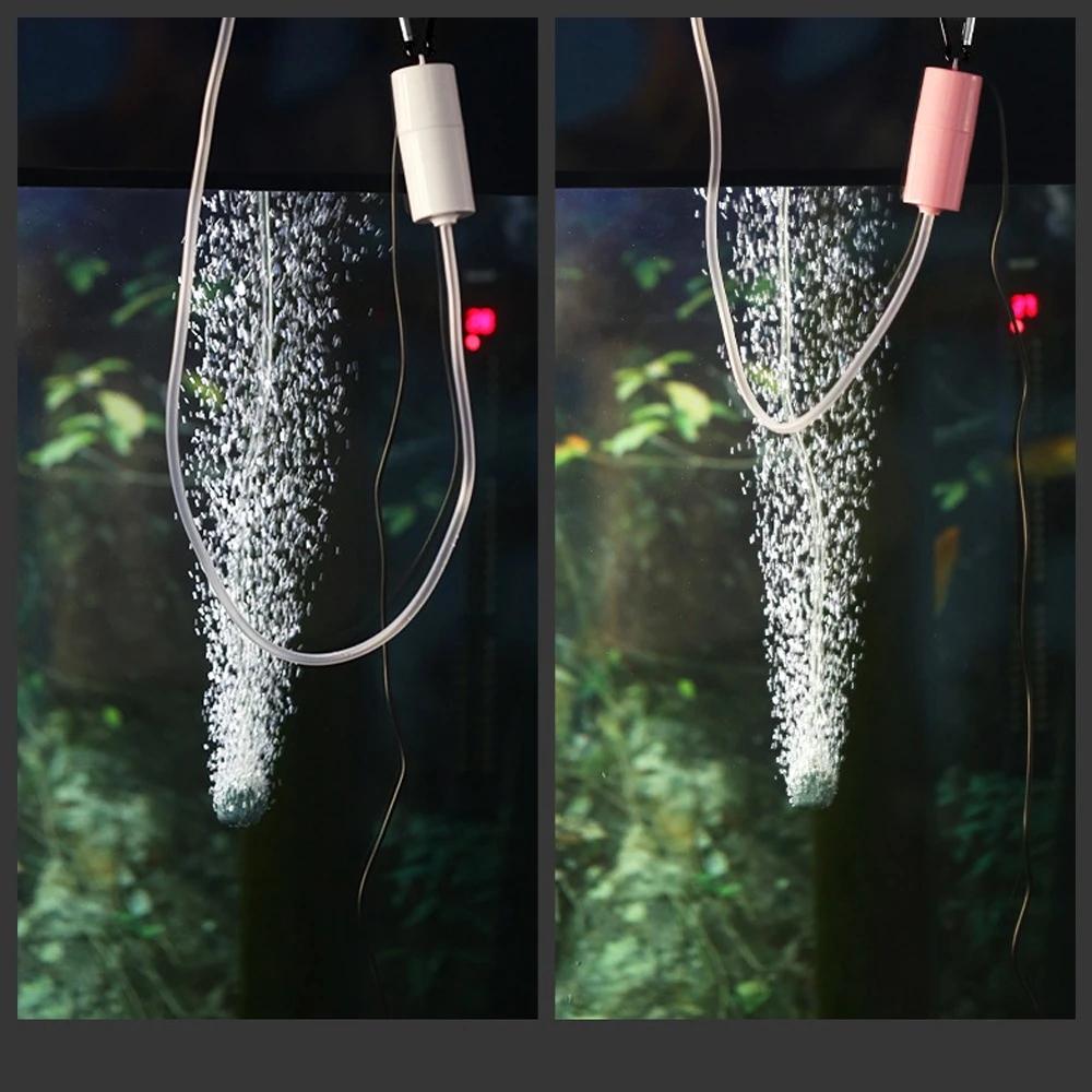 Akvarium oksygen luftpumpe fisketank USB Silent Air Kompressor Aerator Portable Mini Small Oxygenator Akvariumtilbehør 5v 1W