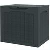 Outdoor Storage Box, 97 L, Waterproof, Recessed Handles, 56 x 41 x 50 cm, Dark Grey