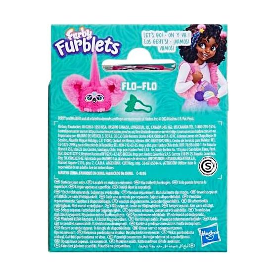 Hasbro Furby Furblets Flow Flow Mini Friend, Electric Plush Toy, For Boys and Girls, Ages 6+, Pink, Flamingo, Furby Language, Music G1699 Genuine