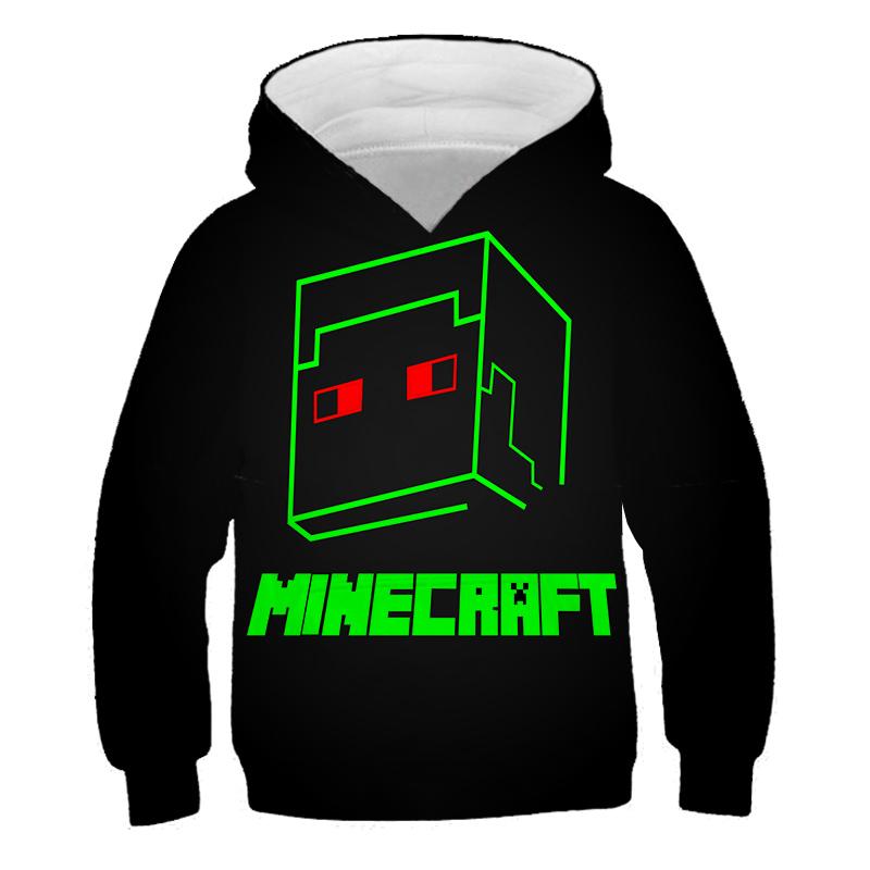 2025 Nové Minecraft Pop Mikiny Dětské T Mikina Kawaii Zombie Kreslené Chlapecké a Dívčí Topy Oblečení 4 5 6 7 8 9-14 Let