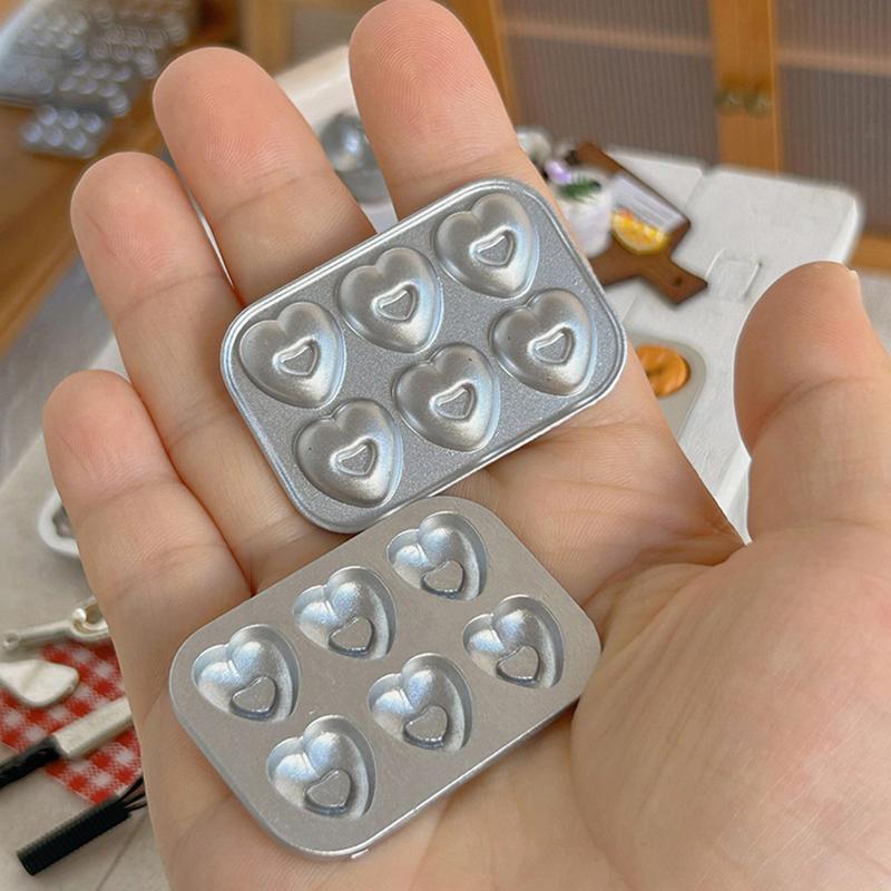 1:6/1:12 Scale Miniature Dollhouse Mini Pastry Biscuit Cookie Cake Bread Silver Mold Diy Food Play Silicone Mold Accessories