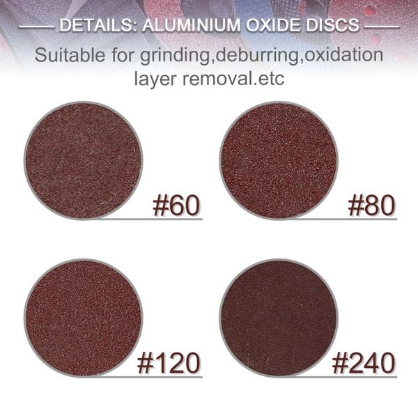 80pcs 50mm Roll Lock Polishing Pad Sanding Discs Sandpaper 60-240 Grit Assorted Roloc Abrasives Fits For Dremel