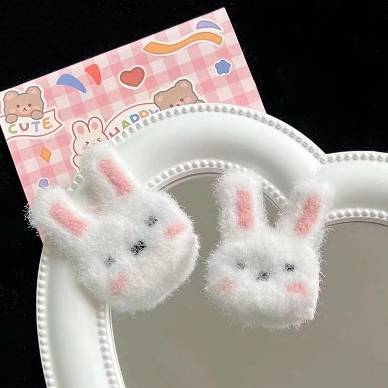  Barrettes à cheveux en peluche lapin super mignon pour fille, accessoires pour cheveux, barrettes pour femme, couvre-chef