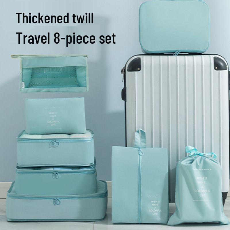 8-Piece Travel Storage Bag Set: Underwear, Shoes, Drawstring, Clothes Organizer