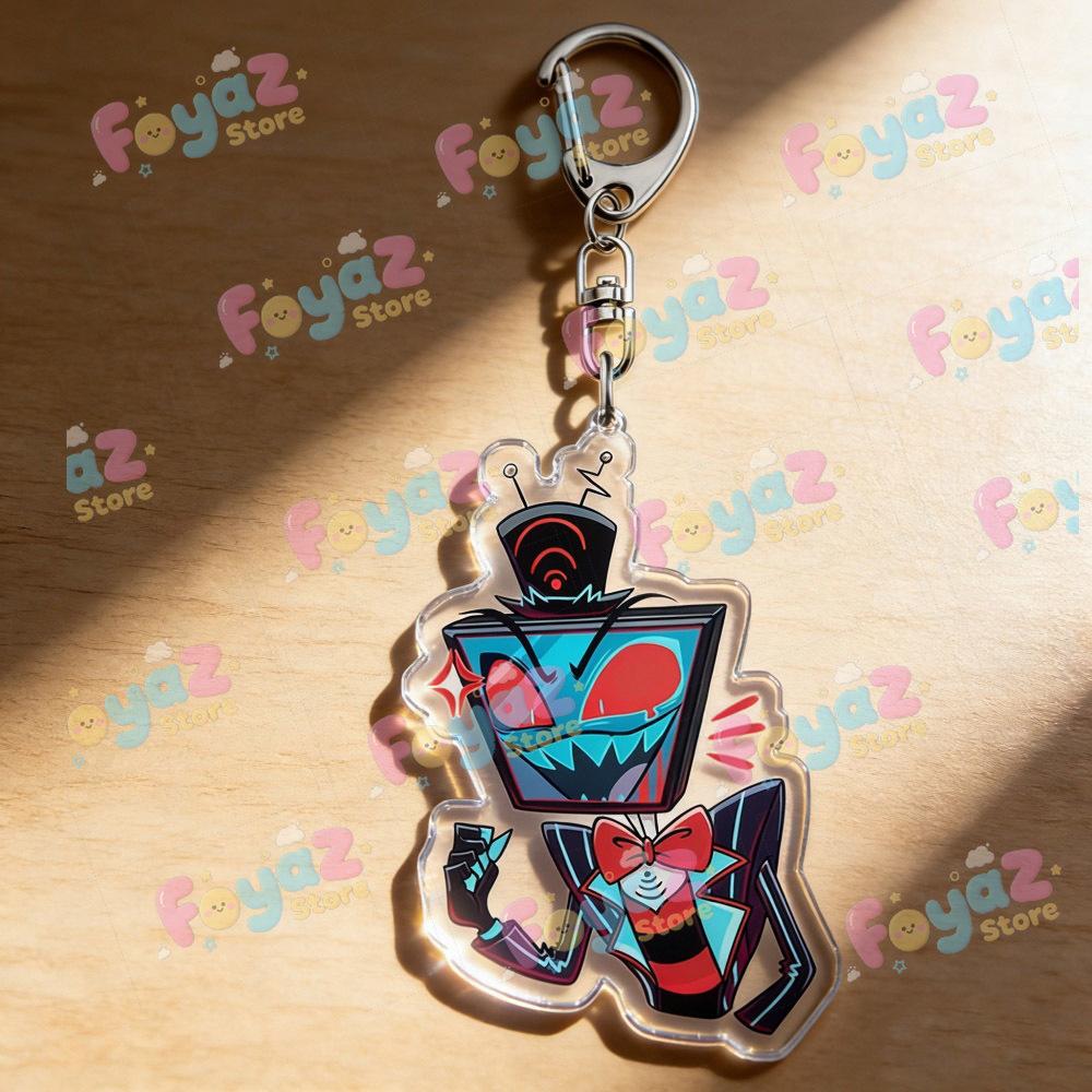 Cool Cartoon Chibi Alastor Vox Keychain Vox Fan Gift Vox Standee