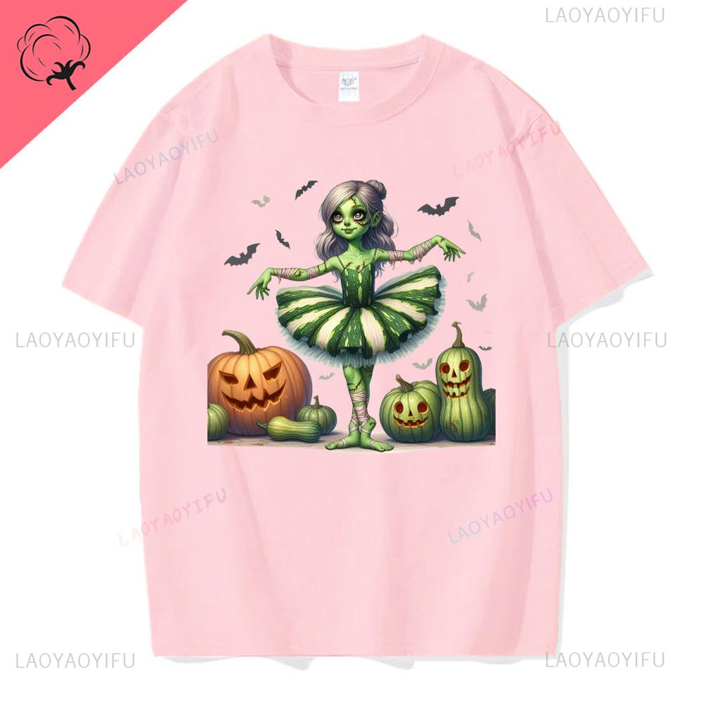 Halloween Familj Matchande T-shirts Söta Spöklika Halloween Party T-shirts Pumpatryck Kortärmade Kläder Mode Trend T-shirts