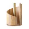 Mountain Paper Towel Holder Countertop with Wood Round Base And Iron Holder One-Hand Tearing Wood Paper Towel Holder for Kitchen Dining Room