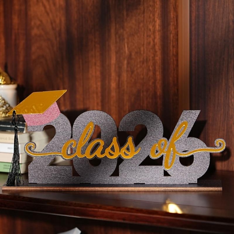Graduation Decorations Class of 2026 Wood Table Centerpieces Congrats Grad Wooden Sign Graduation Table Toppers Gift
