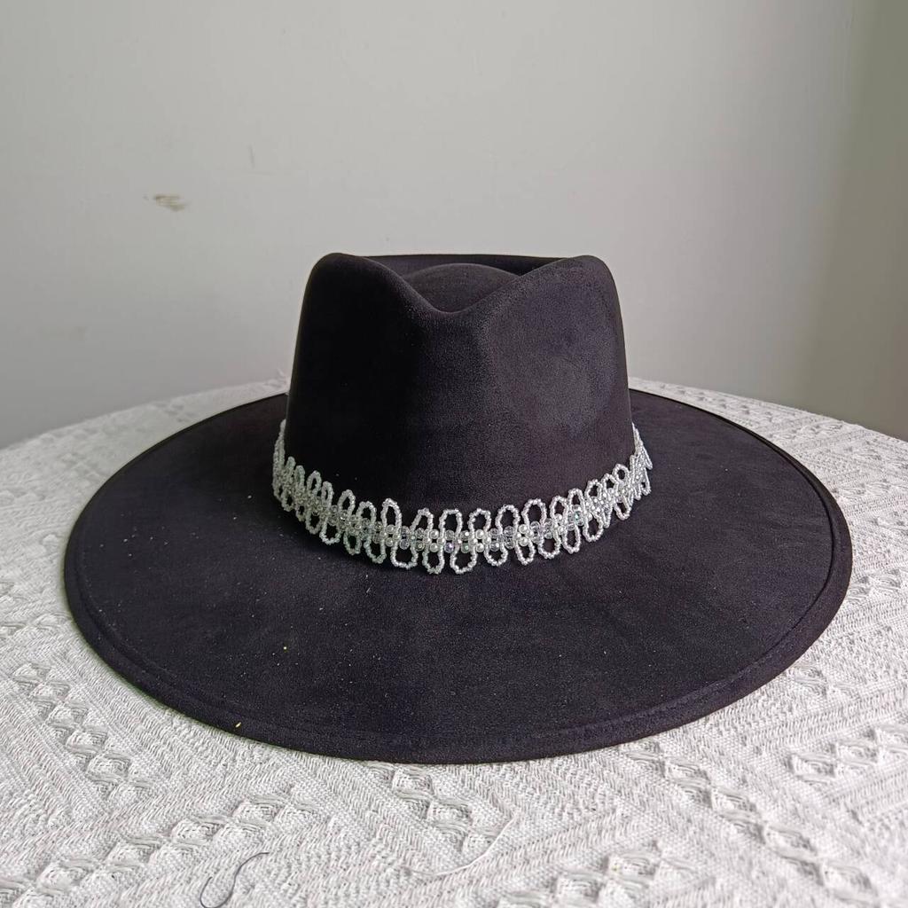 Fedora Suede Wide Brim Hat Unisex Western Wide Brim Rancher Hat Pure Suede Jazz Hat Horse Riding Party Gift Hat Wide Brim Hat