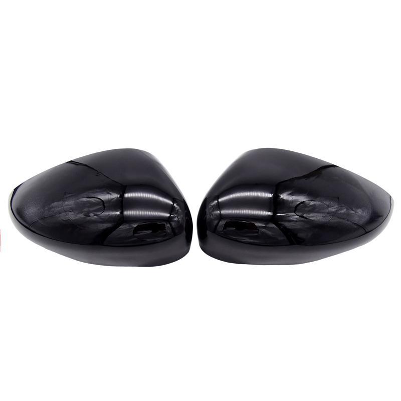 1 Par Svart Vänster Höger Bil Vinge Dörr Backspegel Kåpa Trim Fodral Passar för Ford Fiesta Mk7 2008-2017