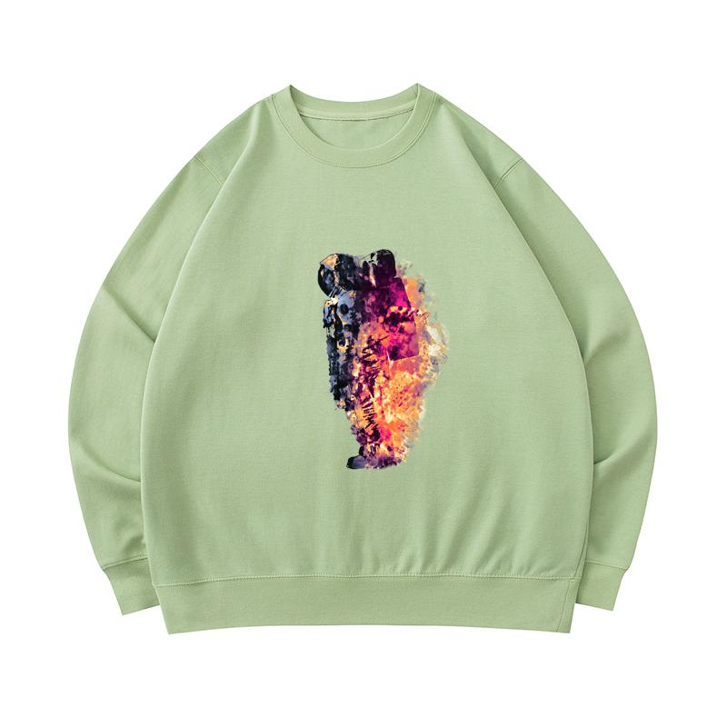 Cotton Sweatshirt Astronaut On Fire 