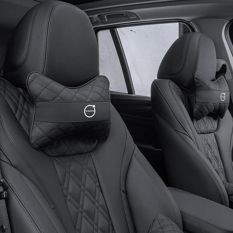 Hochwertiges Leder Auto Nackenkissen Sitz Kopfstützkissen Für Volvo ES90 EC40 EX40 EM90 XC90 V90 V60 XC60 V40 S80 S60 S90 C40 XC40 V
