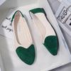 Fashion Ladies Footwear Green Women's Flat Shoes Round Toe Leather Casual Slip-on Y2k Young Chic and Elegant Vacation Promotion Social