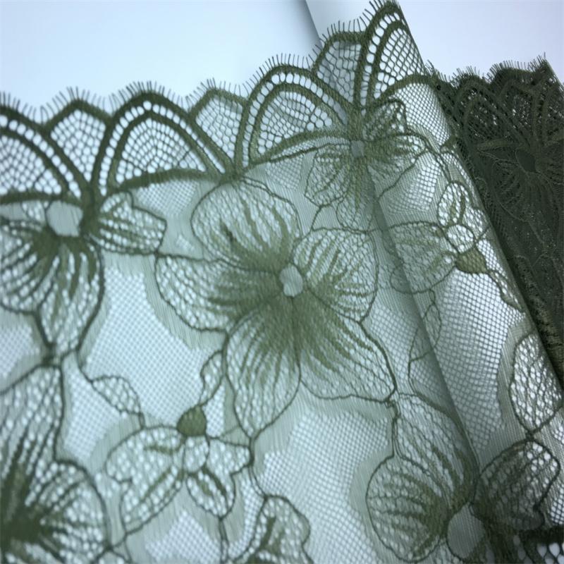 ( 3 Colors ) 1.5m X 22.5cm French Chantilly Lace, Non-stretch Eyelash Mesh Lace Trim for Lingerie, Dress, Garment, Sewing & Crafting