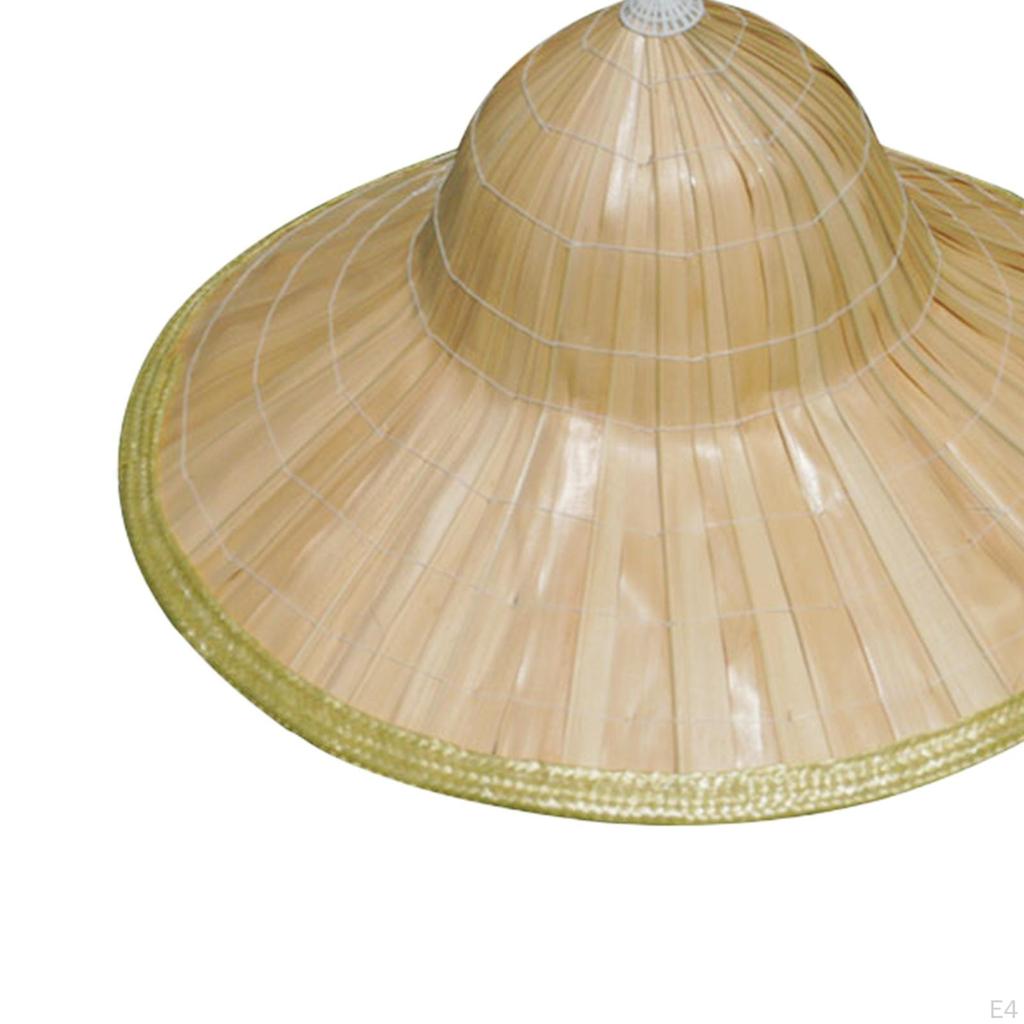 Bamboo Braided Hat Asian for Outdoor Farming Garden Summer