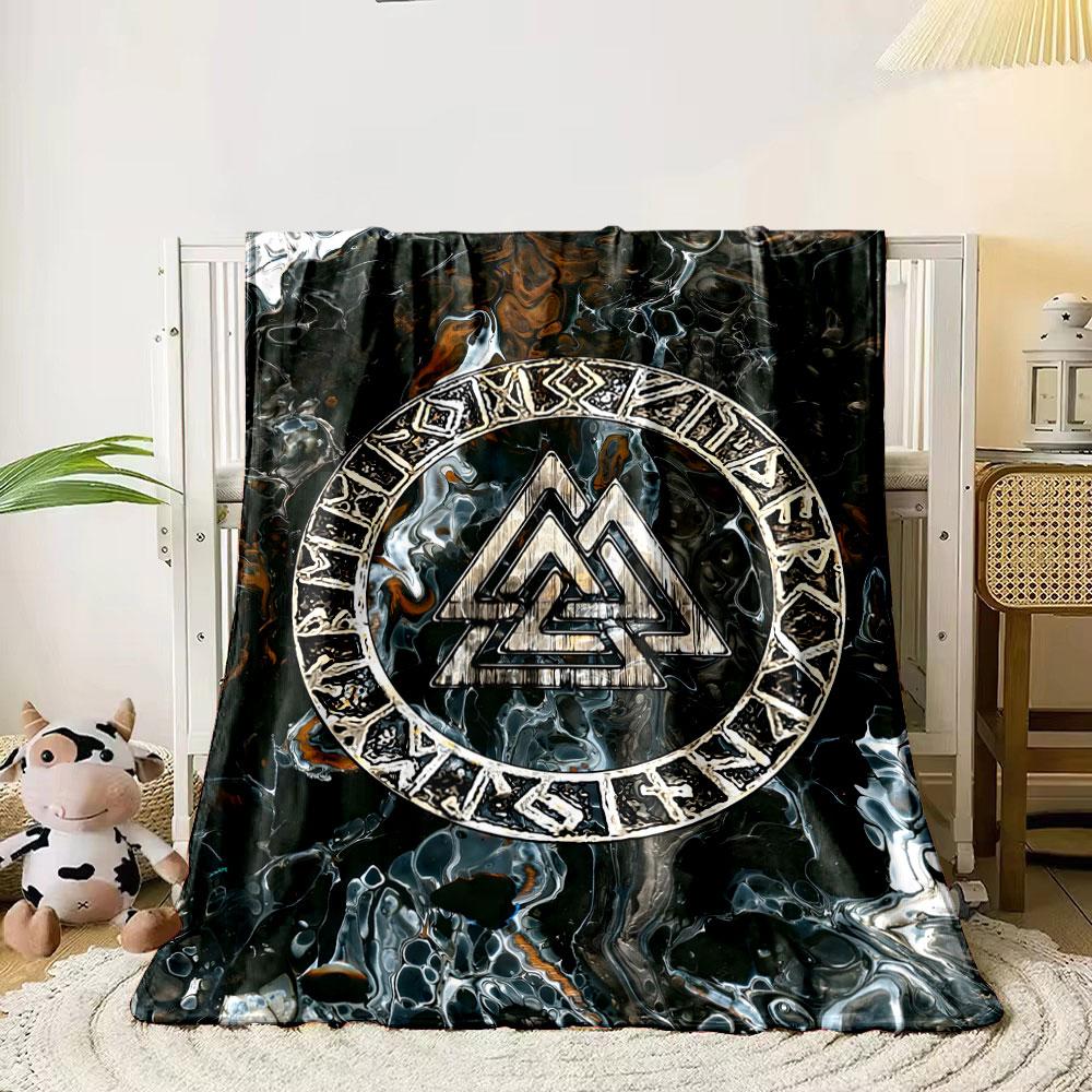 Viking Valknut Rune Design Blanket print blanket soft and cozy perfect for the living room bed sofa or a nap,gift