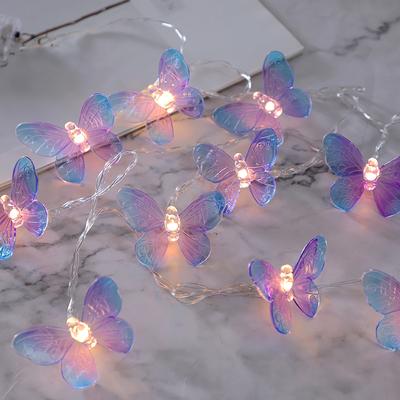 1.5M 10LED Butterfly Strings Garland Girls Butterfly Brithday Party Wedding Home Decorations Kids Christmas Gift Fairy Light
