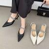 Temperament Sandals Women's Skirt Heels Women's New Summer French Rhinestone Pointed Head Thin Heel Bag Head Back Empty