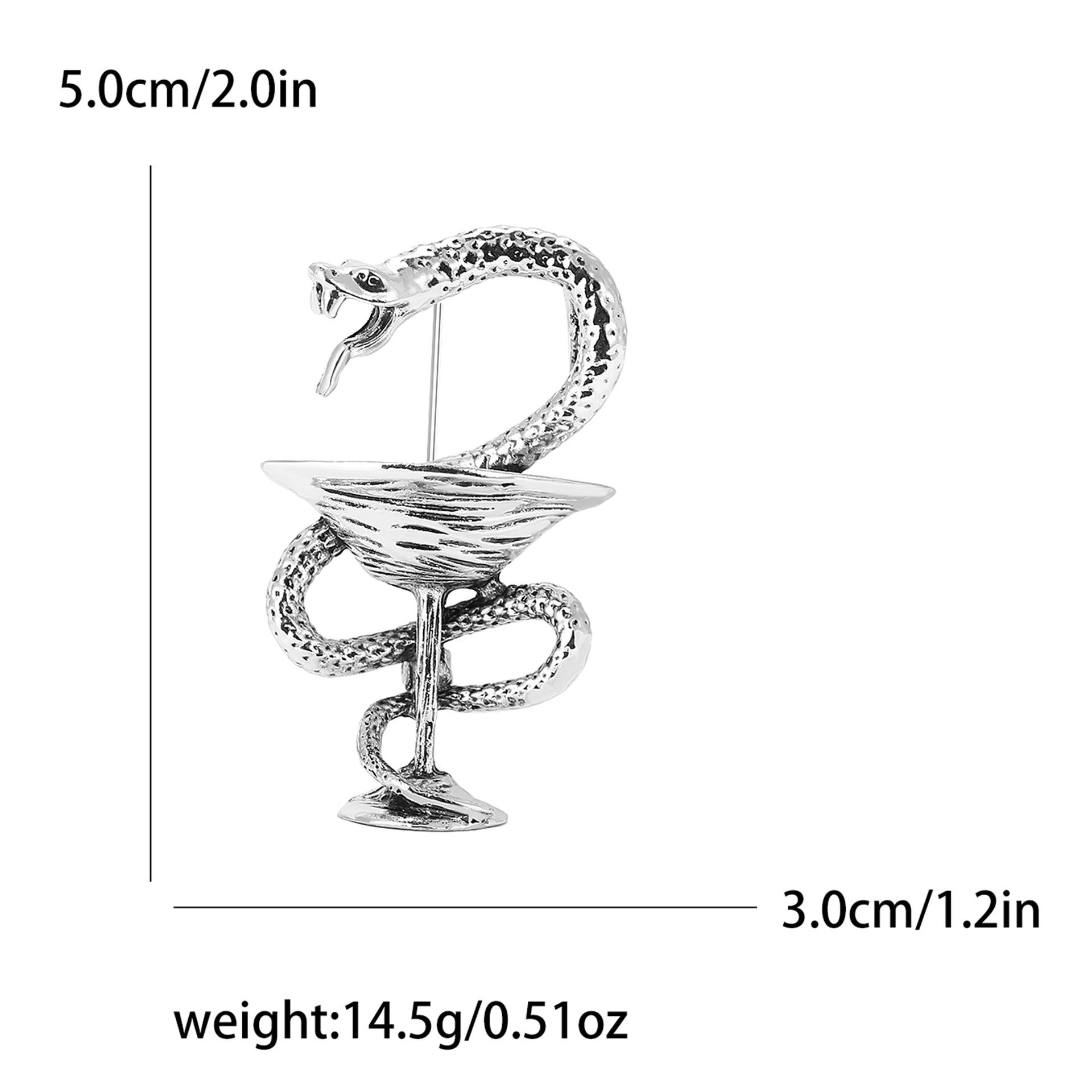 

Ретро сплав змея держит бокал вина брошь креативный элитный мужской и женский костюм кардиган корсаж ювелирные изделия булавка