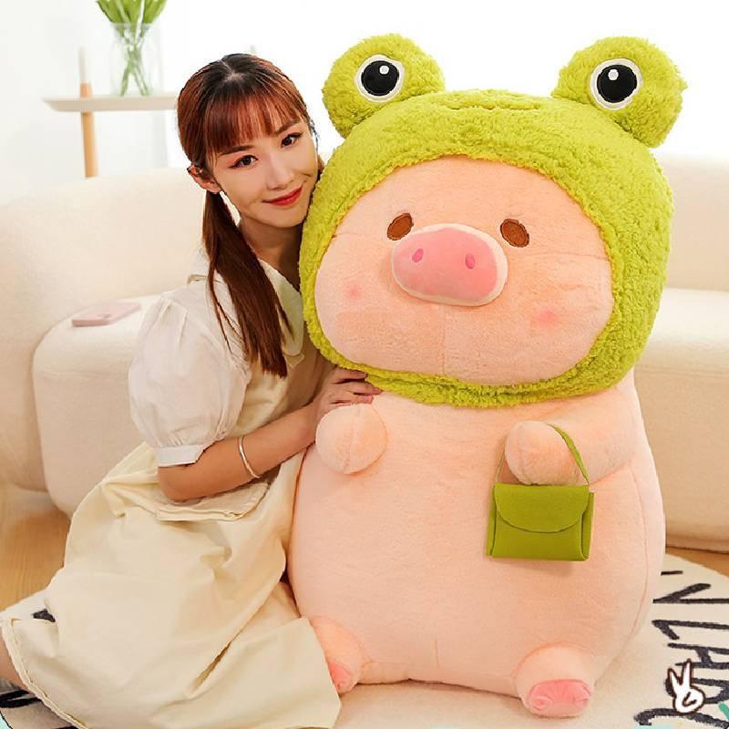 Wear Pig Frog Rabbit Bear Hat Plush Toy Stuffed Animal Doll Kids Decoration Gift