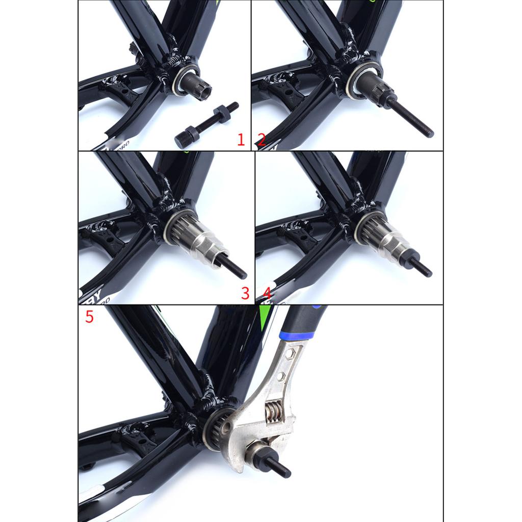 Bike Square Hole Taper Bottom Bracket Installation Removal Anti-Drop Tool Aluminum Alloy Bike Remover Fixing Rod Repair